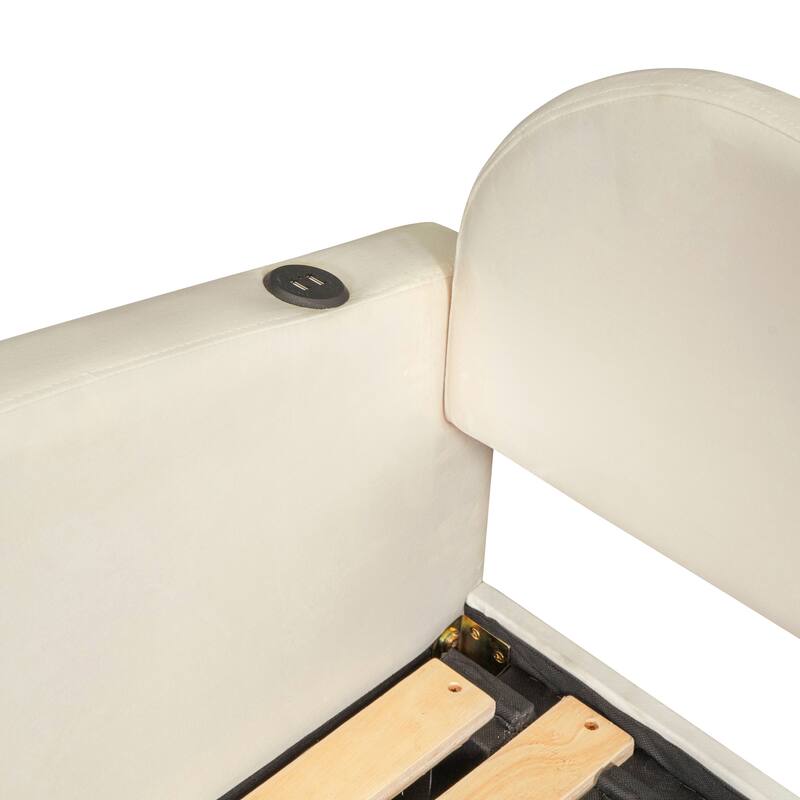 Upholstered daybed with Cloud-Shaped Backrest