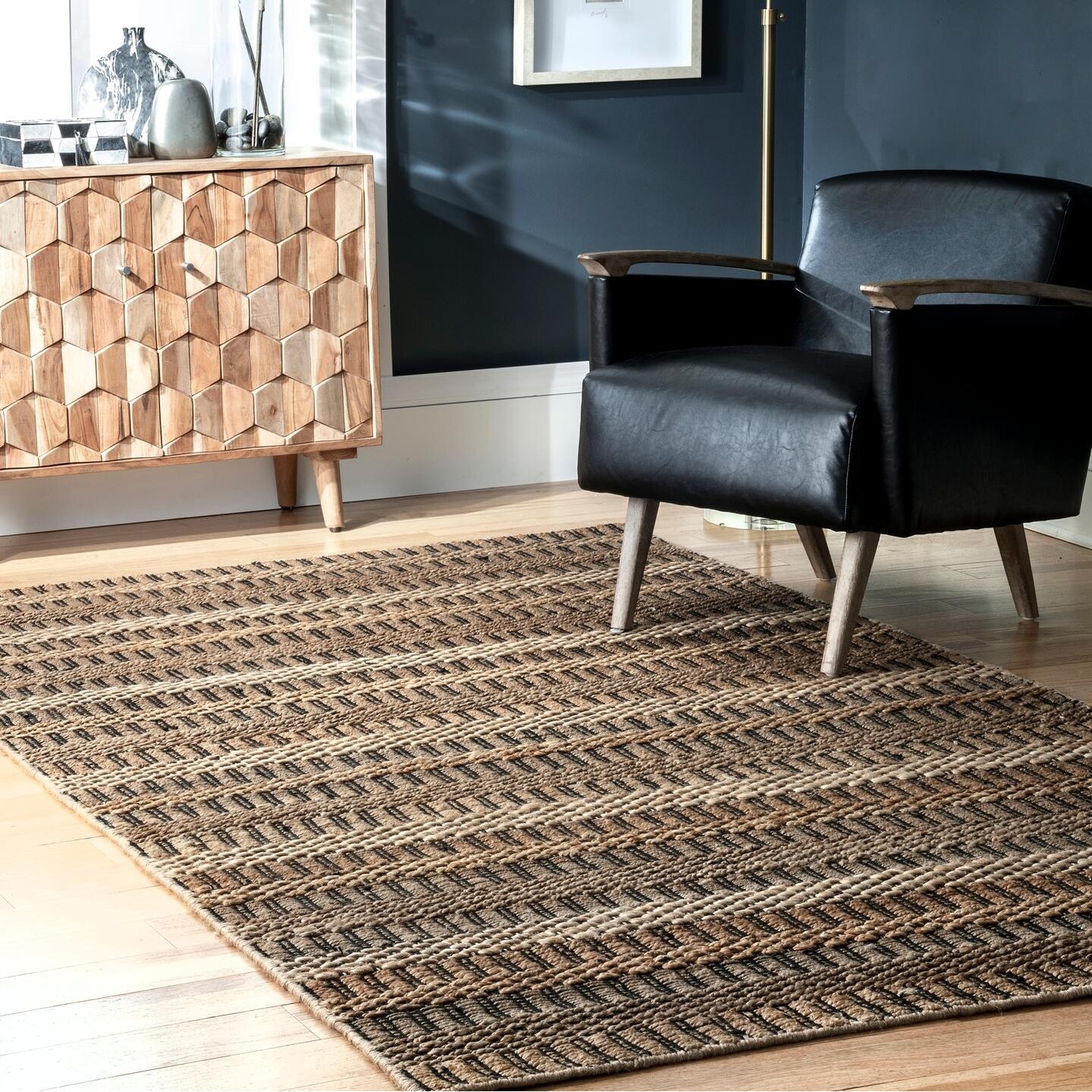 Nuloom Coraline Jute Striped Basketweave Area Rug On Sale Overstock 30595460