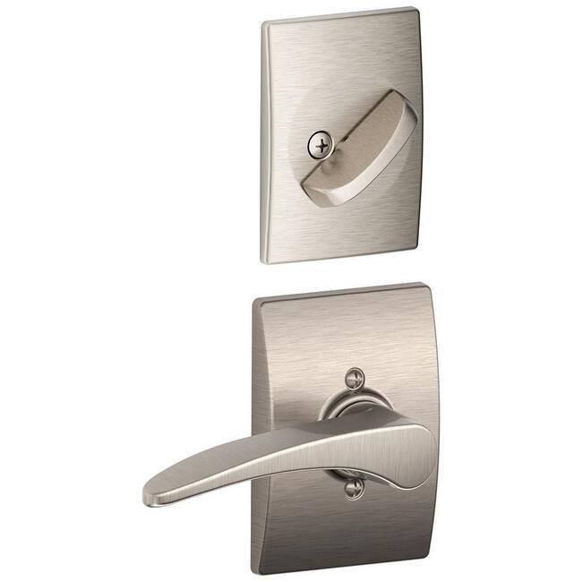 Schlage Manhattan Right Handed Single Cylinder Interior Pack with - Satin Nickel