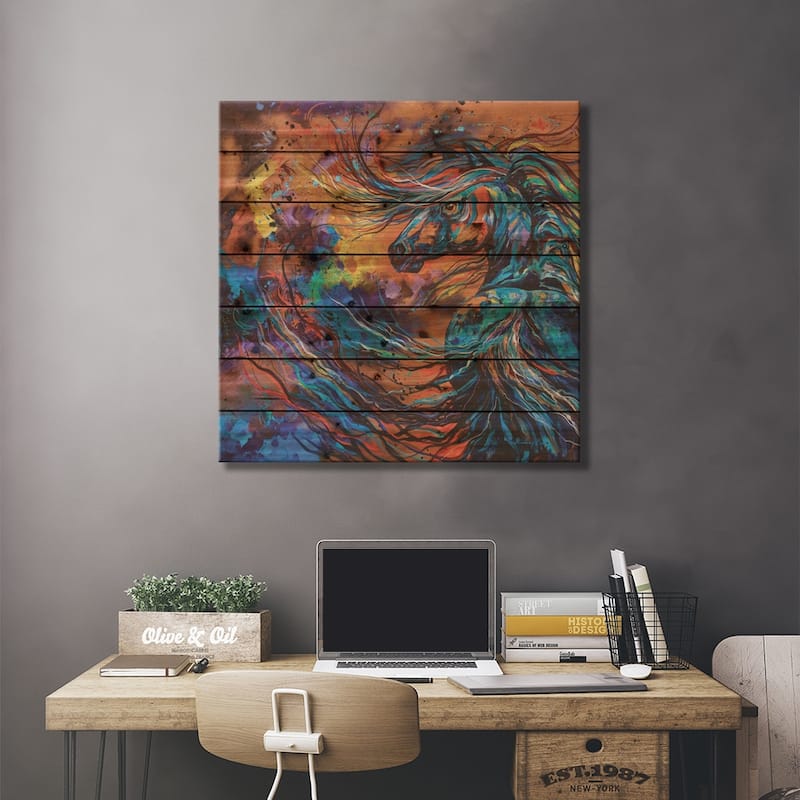 Furry's Hindsight Print On Wood by Lindsey Dahl - Multi-Color