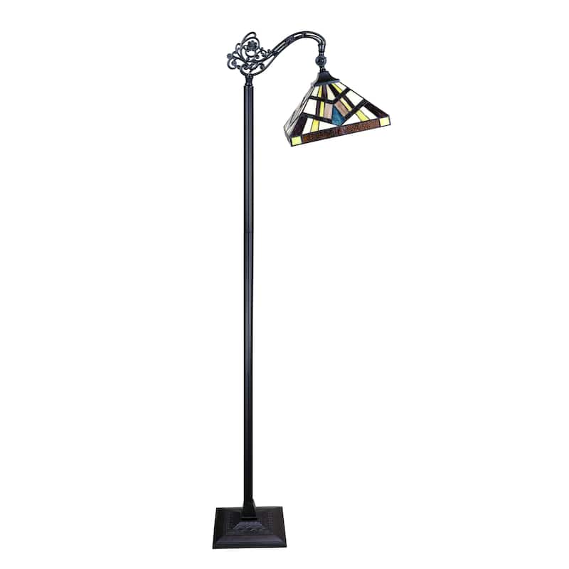 Tiffany-Style Mission Design Blackish Bronze Floor Lamp