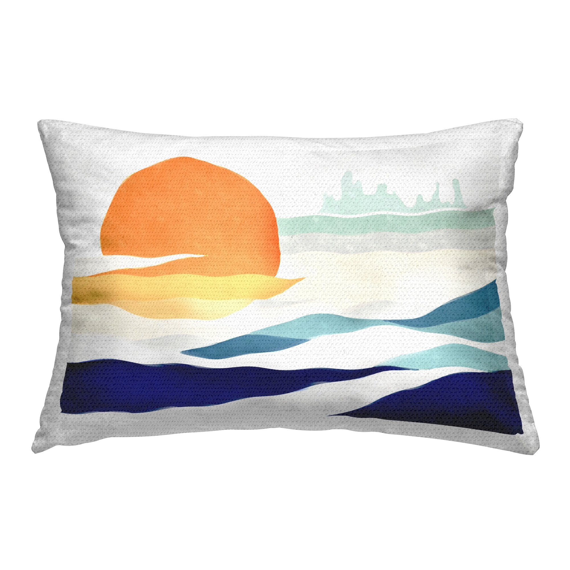 Stupell Sun & Beach Waves Printed Outdoor Throw Pillow Design by Ziwei Li