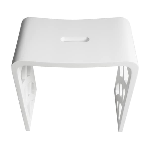 Designer White Matte Solid Surface Resin Bathroom Shower Stool On Sale Bed Bath Beyond 32822078