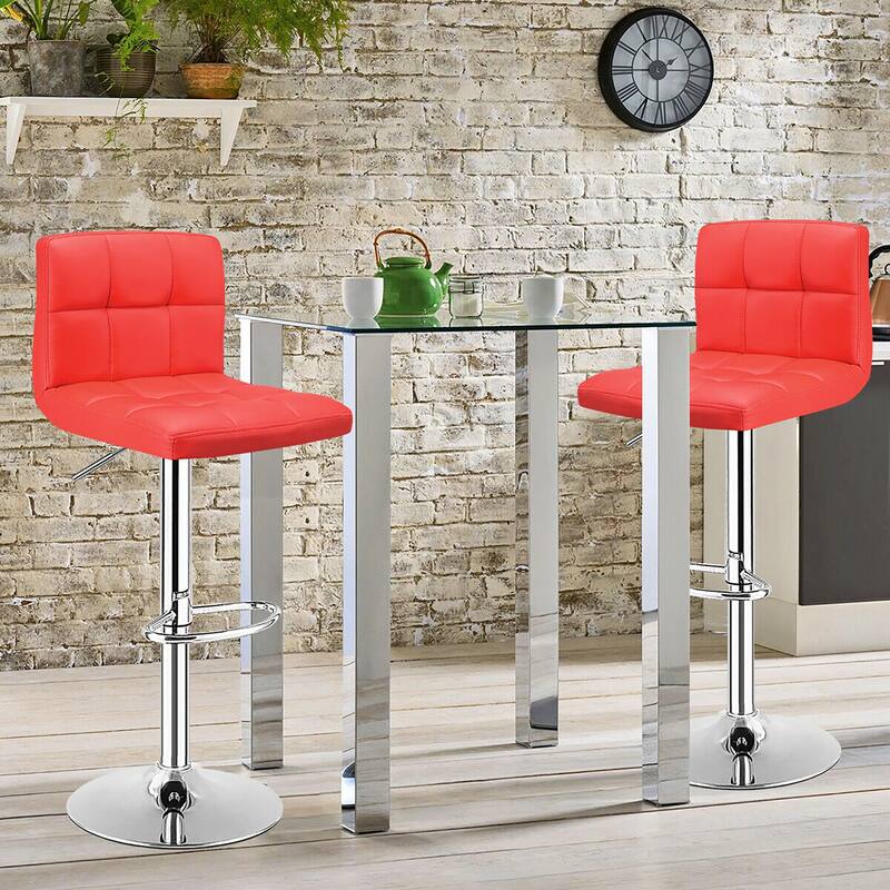 Costway Set of 2 Bar Stools Adjustable Swivel Kitchen Counter Bar