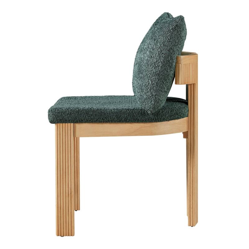 Christopher Knight Home - Modern 20.67" Boucle Upholstered Dining Chairs Set, Ergonomic Contoured Seat & Solid Wood Legs