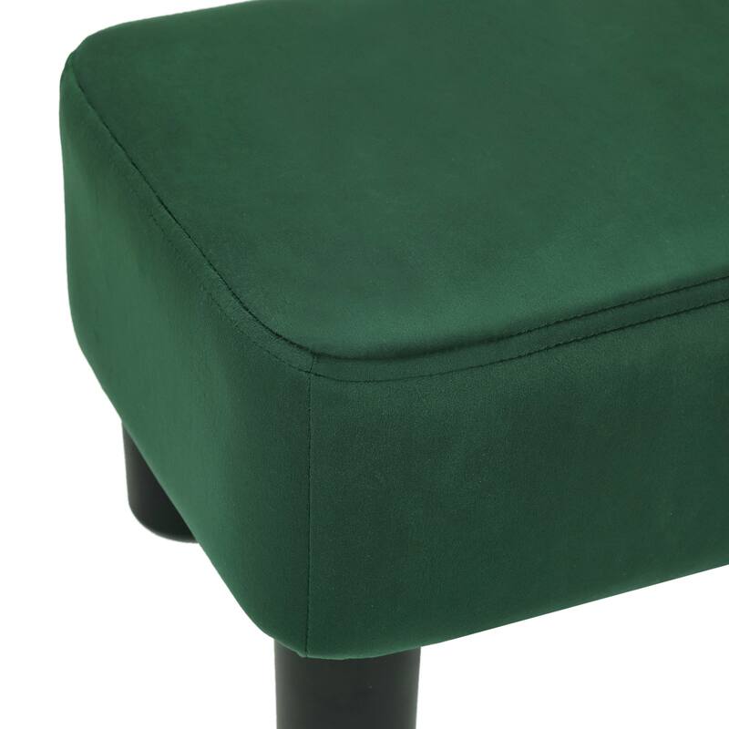 Adeco Footstool Ottoman Fabric Footrest Modern Rectangular Stool