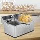 preview thumbnail 4 of 4, 24L Electric Deep Fryer, Dual Tank Stainless Steel Commercial Fryer with Basket and Lid
