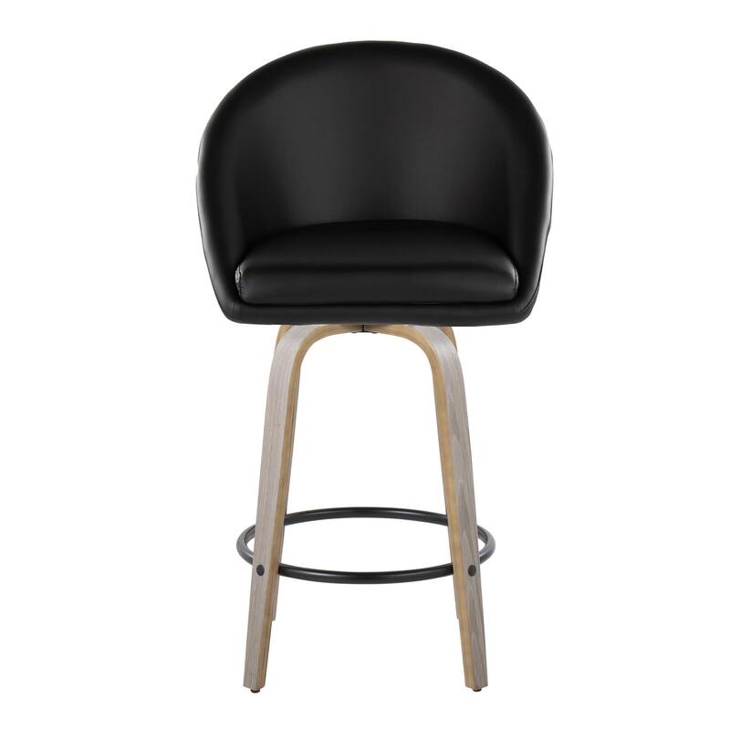 Carson Carrington Livesey High Back 26" Fixed-Height Counter Stool with Bent Wood Legs & Round Footrest (Set of 2)