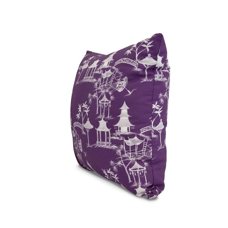 20 x 20 Inch Chinapezka Floral Print Outdoor Pillow