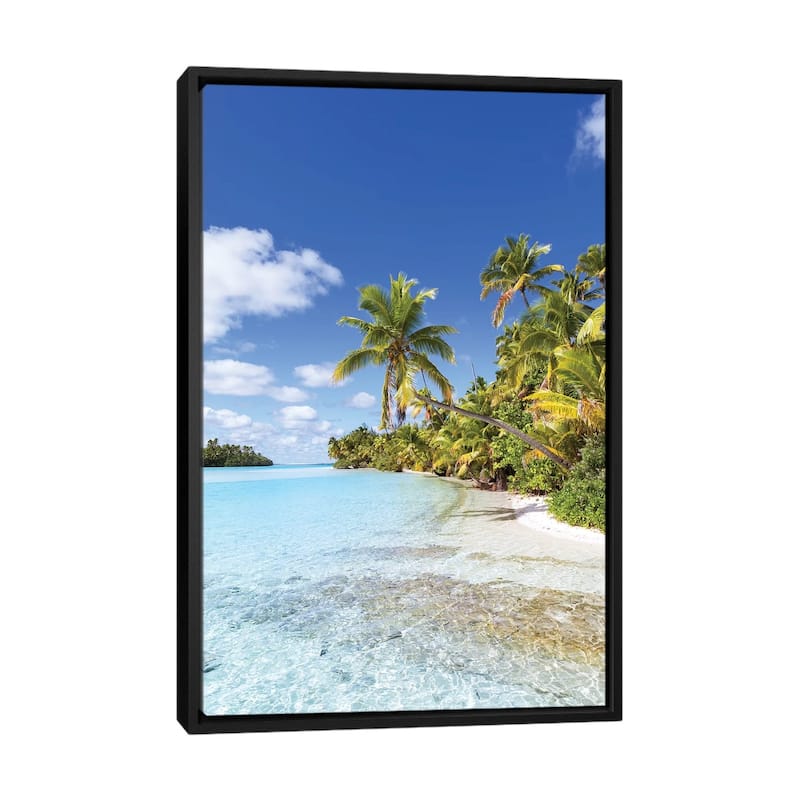 "Dream Beach On One Foot Island, Cook Islands" by Matteo Colombo Framed - Black - 26x18