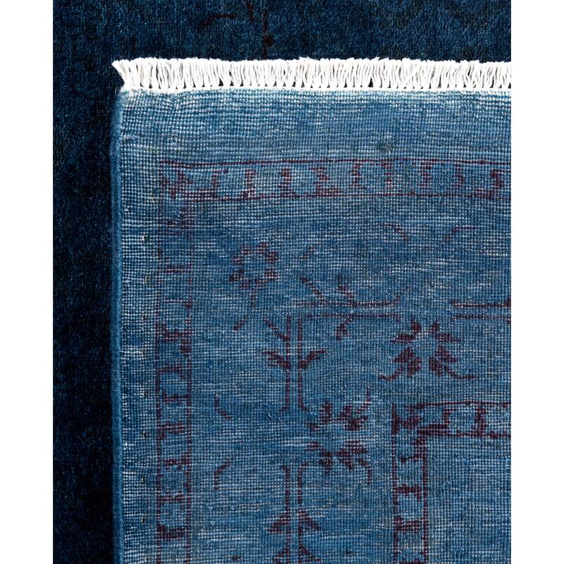 Overdyed One-of-a-Kind Hand-Knotted Area Rug - Blue - 4' 1" x 6' 4"
