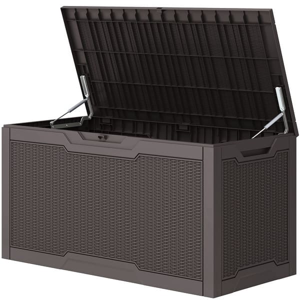 100 Gallon Outdoor Storage Waterproof Deck Box - Brown