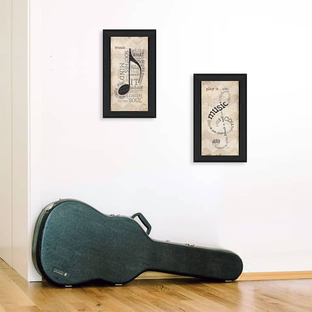 TrendyDecor4U Farmhouse "Music Collection" 2-Piece Vignette by Marla Rae - Earthtone