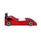 preview thumbnail 3 of 12, Fun Red Twin Size Platform Bed, Car Bed with LED Lights, Upholstered Headboard, and Automotive, for Kids' Bedroom