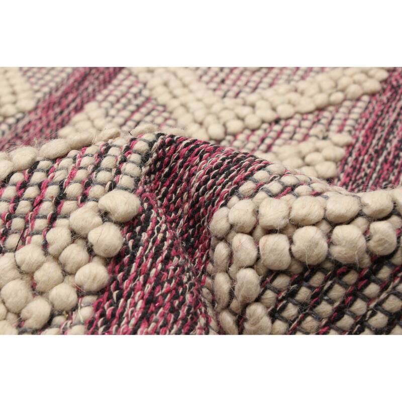 ECARPETGALLERY Braid weave Sienna Khaki Wool Rug - 5'2 x 8'2