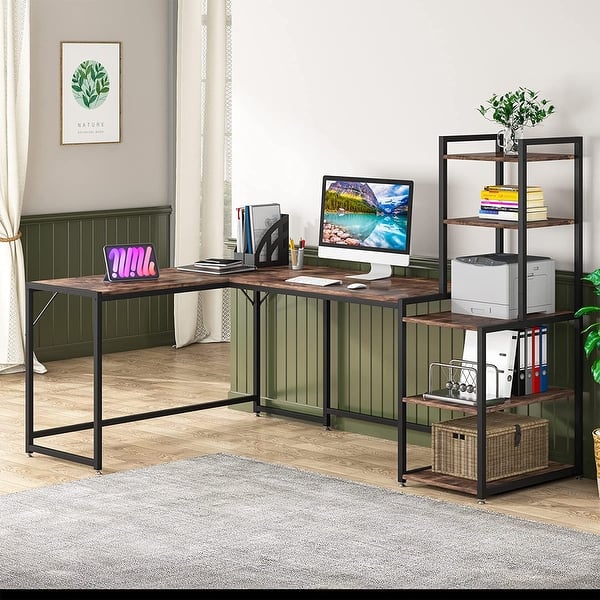 Reversible LShape Desk with Bookshelf Bed Bath & Beyond 36832450