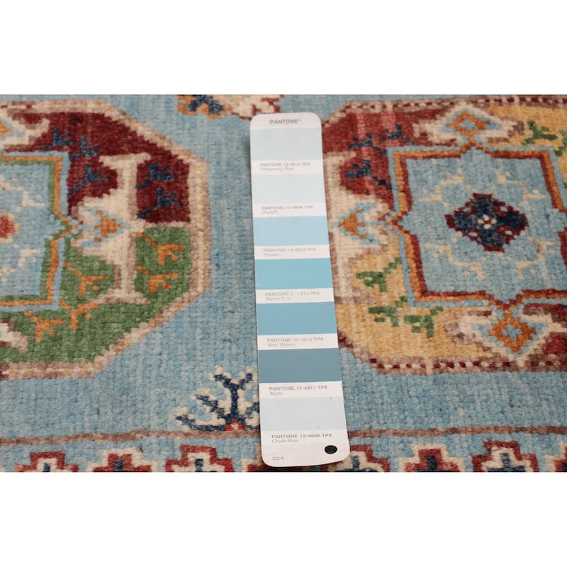 ECARPETGALLERY Hand-knotted Uzbek Ghazni Blue Wool Rug - 3'10 x 6'1