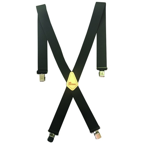 Berne Work Suspenders Mens Embossed Leather X Back Logo - 46