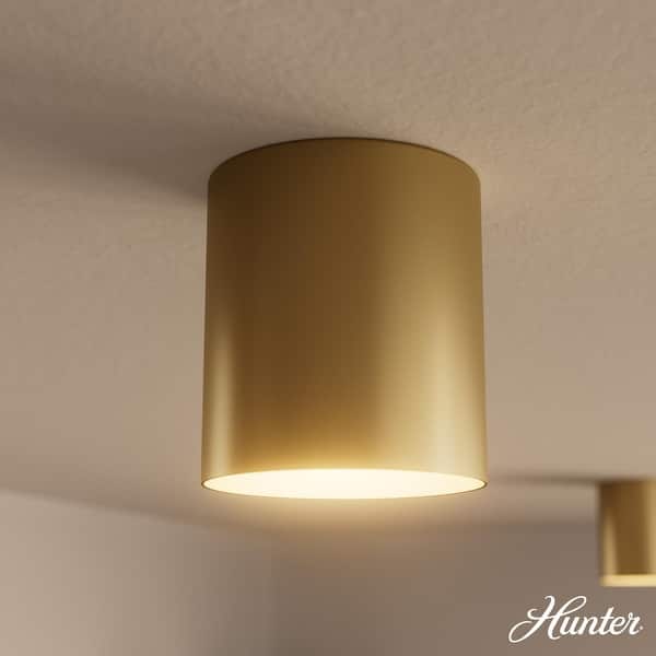 slide 2 of 6, Hunter + Jasmine Roth Canoga Flush Mount Ceiling Light - Kitchen, Hallway - Contemporary - Influencer Favorite! Luxe Gold