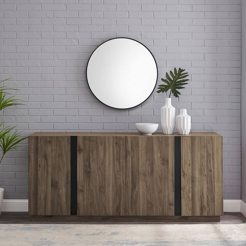 70" Mid-Century Modern Style TV Stand With 4 Doors