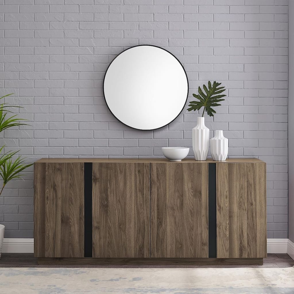 70" Mid-Century Modern Style TV Stand With 4 Doors