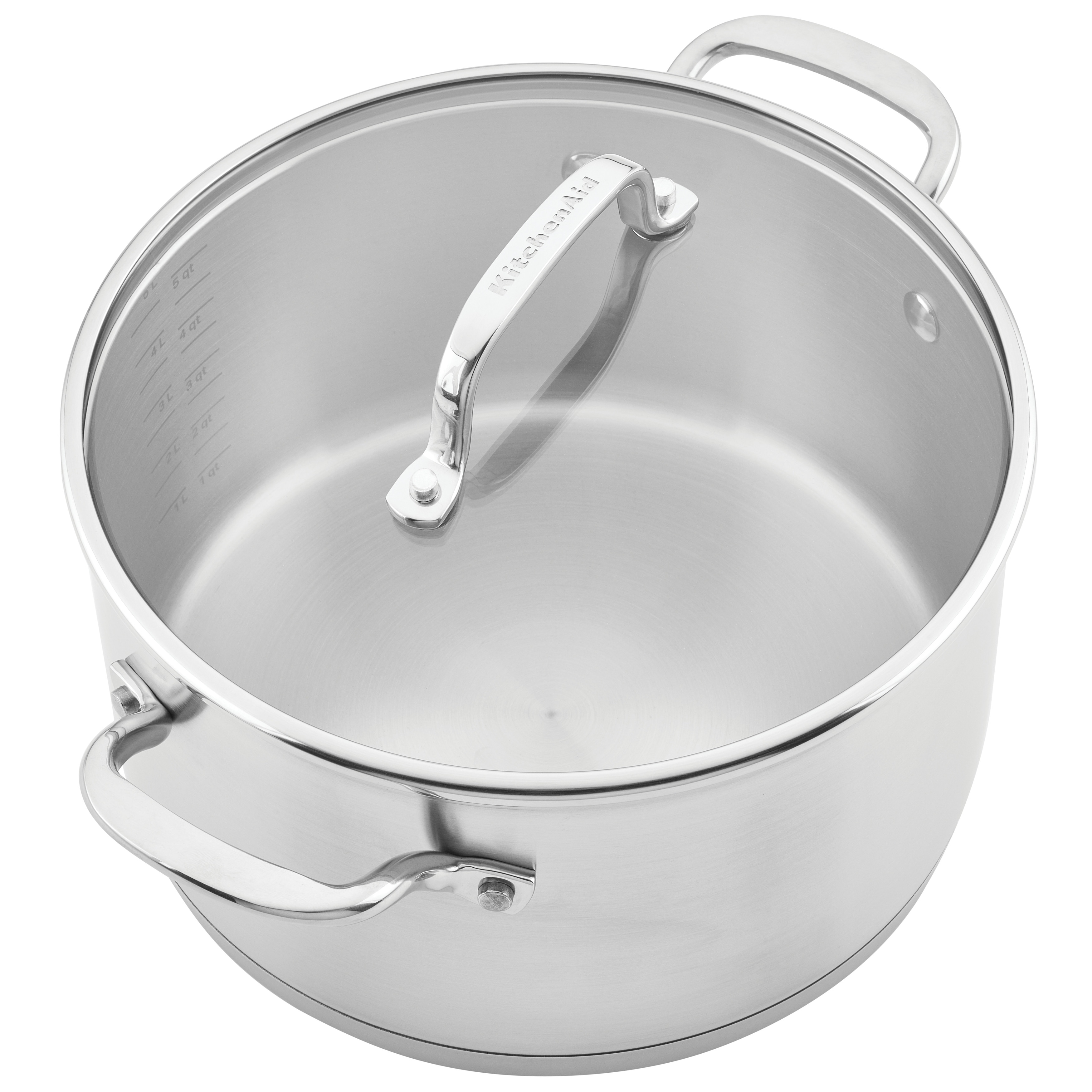 KitchenAid 3-Ply Base Stainless Steel Cookware Induction Pots and Pans Set,  10-Piece, Brushed Stainless Steel - Bed Bath & Beyond - 38077569