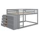 preview thumbnail 35 of 94, Space-Saving Low Bunk Bed with Storage, Wood Floor Bunk Beds with 4 Drawers and 3 Shelves, for Kids, Girls Boys, Teens, Adults