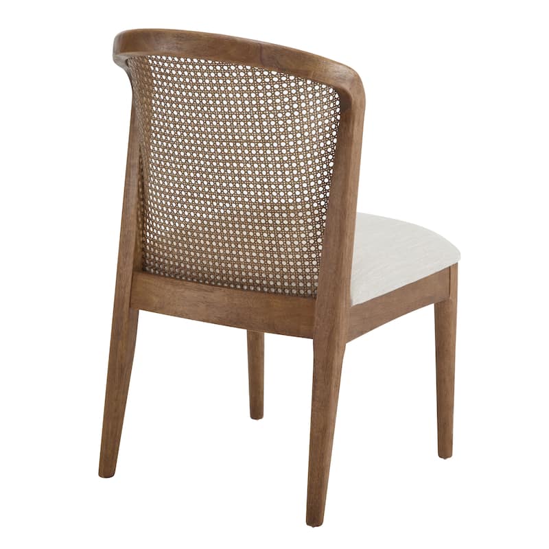 Whim Dining side Chair with Rustic Rubberwood Frame and Woven Cane Backrest (Set of 2) by Christopher Knight Home