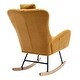 preview thumbnail 30 of 48, Modern Living Room Teddy Fabric Rocking Chair with Pocket and Headrest, Dark Green