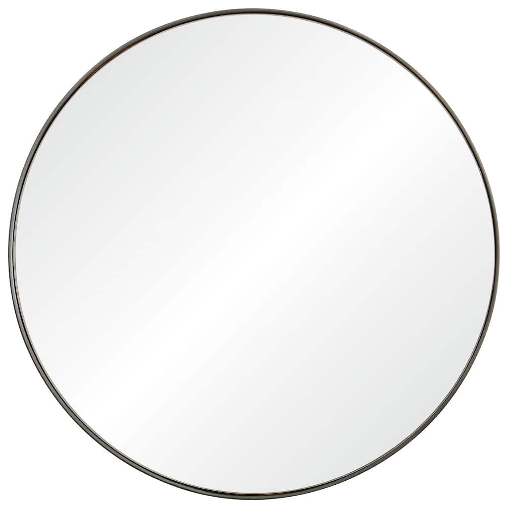 30" Silver Sleek Scandinavian Round Framed Wall Mirror