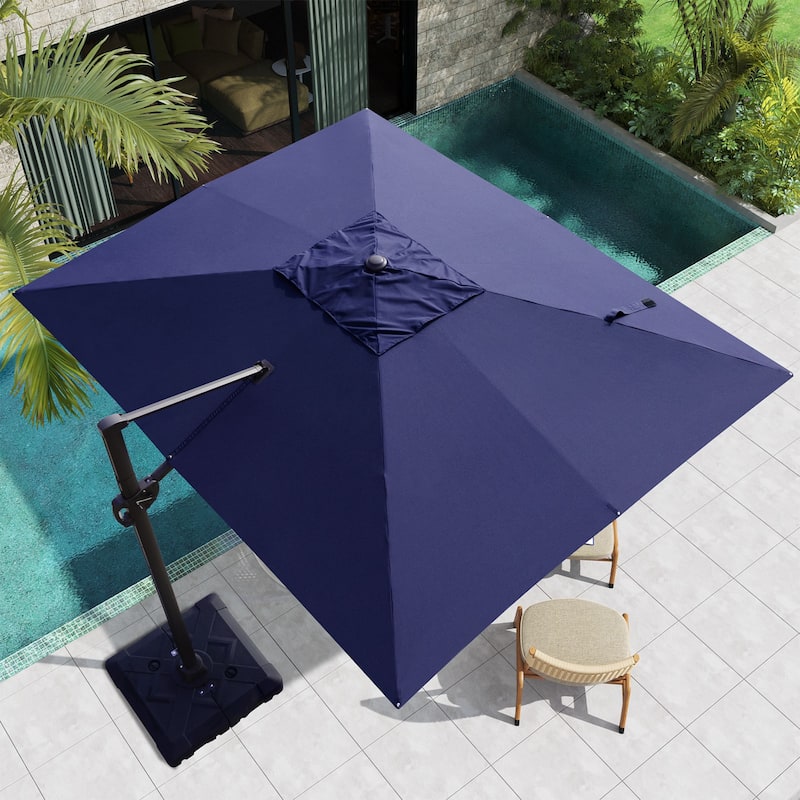 Outdoor Patio Umbrella 9 FT x 11 FT Cantilever-Offset Umbrella with No Base