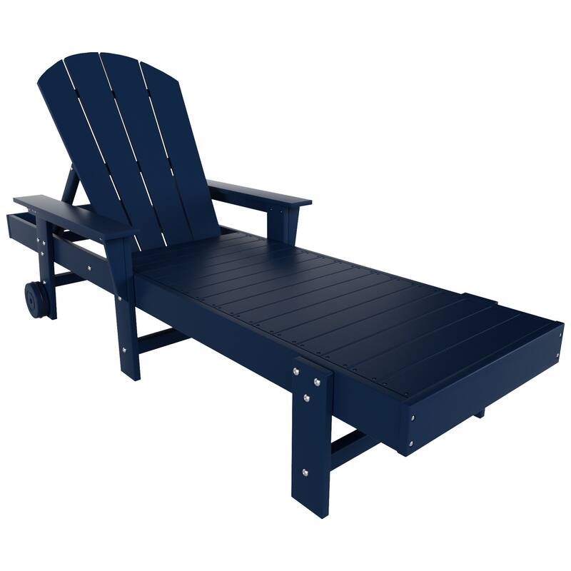 Laguna Hdpe All Weather Outdoor Patio Pool Reclining Chaise Lounge With Arms And Wheels