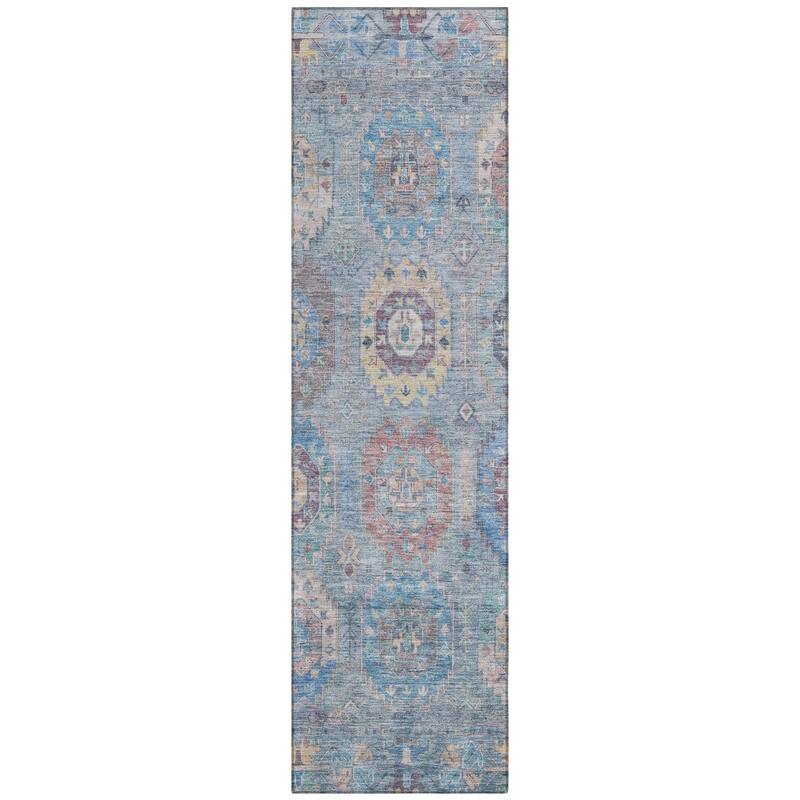 Machine Washable Indoor/ Outdoor Vintage Traditional Chantille Rug