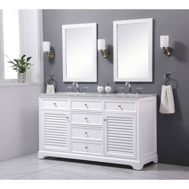 Contemporary 60" Double Bathroom Vanity Set