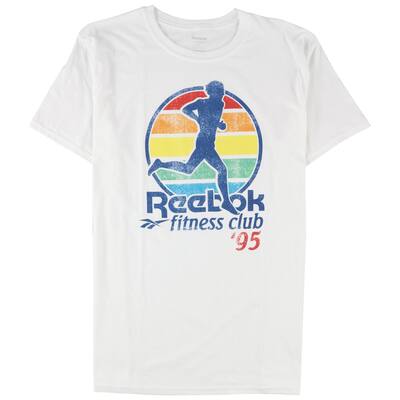 Reebok Mens Fitness Club 95 Graphic T-Shirt, White, X-Large