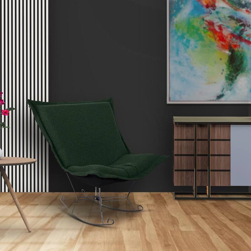 Allan Andrews Scroll Puff Rocker with Titanium Frame, Barbet Collection