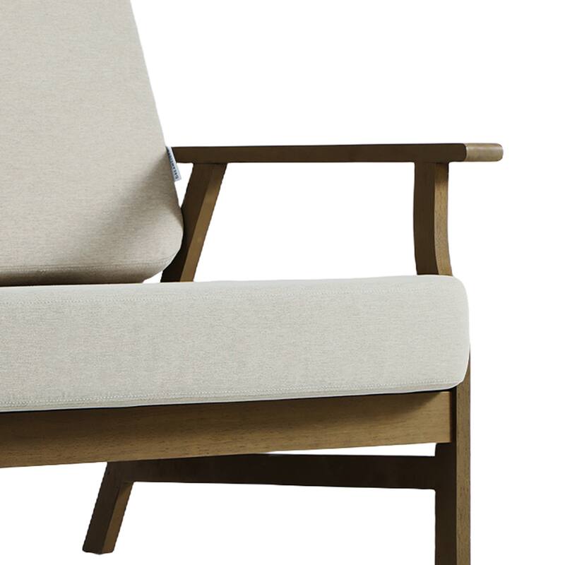 Teak Frame Outdoor Loveseat Daybed with Water-Resistant Cushions.