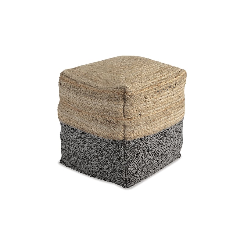 Signature Design by Ashley Sweed Valley Natural/Black Pouf