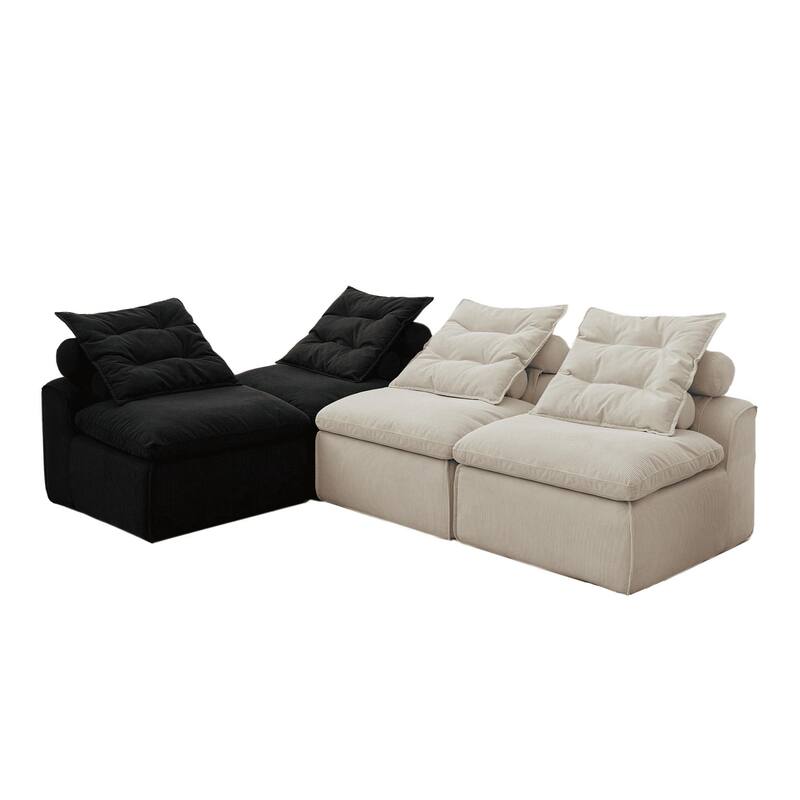 Modular 4 Seats No Armrests Back Lounge Sofa Chair