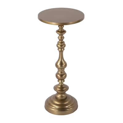 Mario 10 in. W Round All Metal Pedestal Base End Table