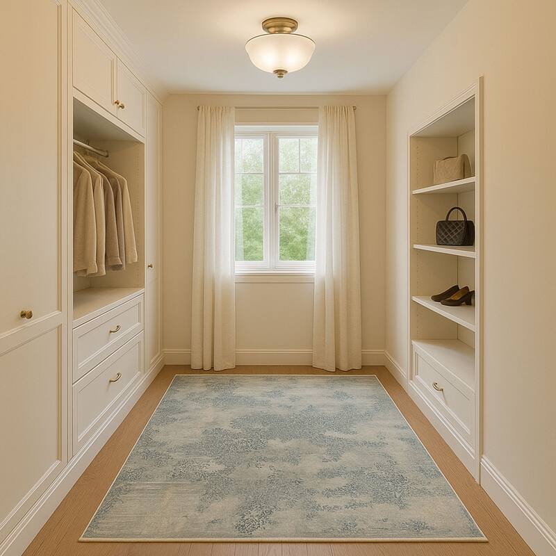 HERAT ORIENTAL Turkish Modern Erased Design Wool & Silk Rug - 5'3" x 7'7"