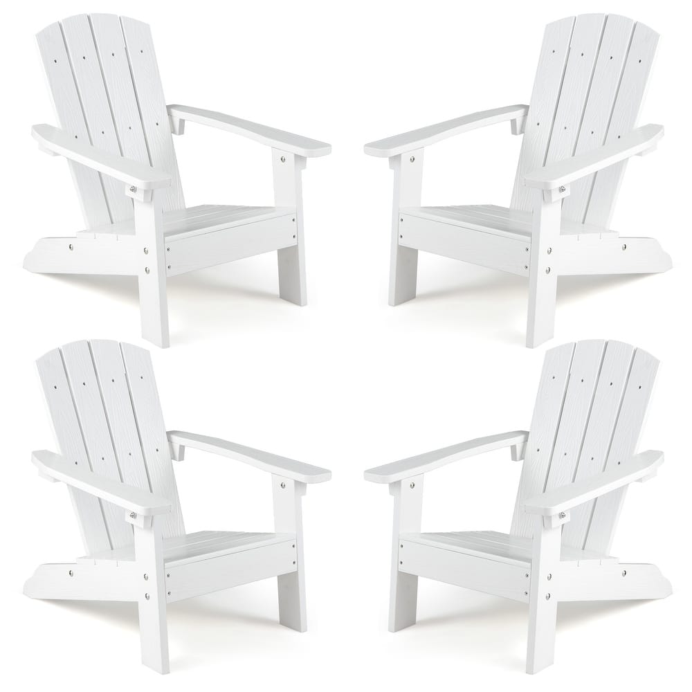 Gymax 4PCS Kid's Adirondack Chair All-Weather HDPE Toddler Lawn Chair