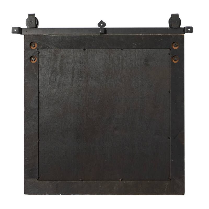 Barn Door Style Wood Industrial Farmhouse Hanging Wall Mirror