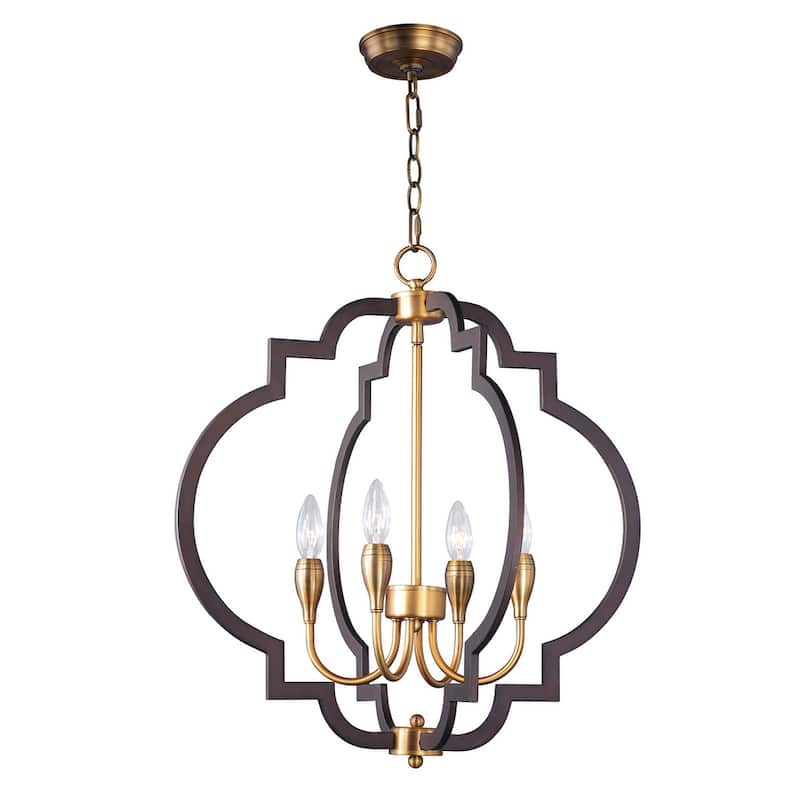 Crest 4-Light Chandelier - oil rubbed bronze / antique brass