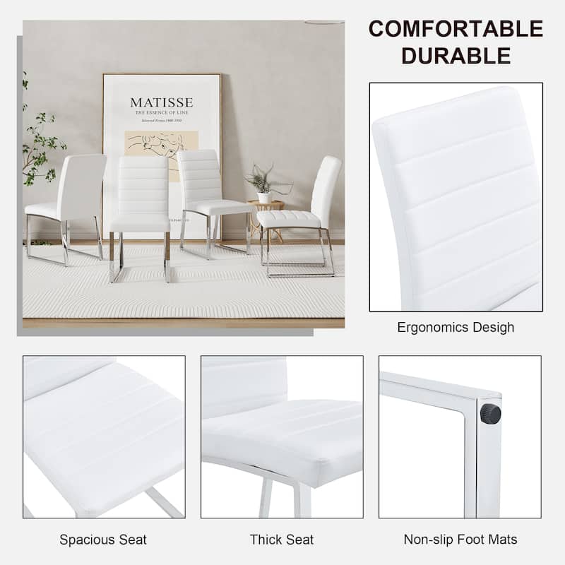 4-Pack - Heavy-duty Chairs set: 2.1" Thick Cushion, Iron Frame, Perfect for Home or Office. Classic Colors, Great Value