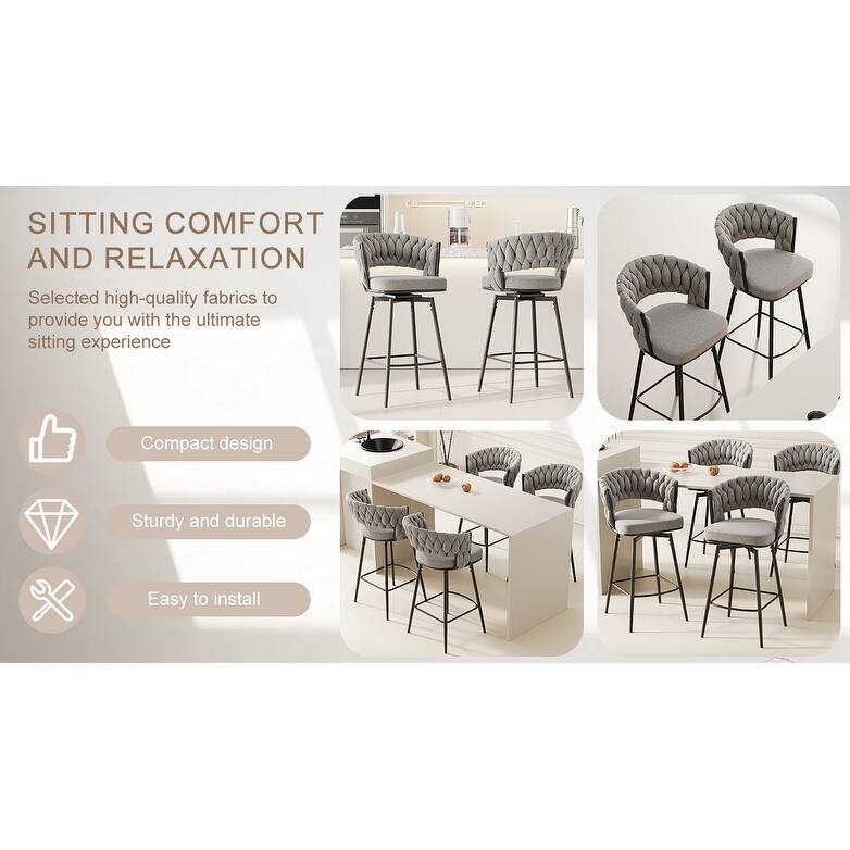 360°Swivel Bar Chairs Set Of 2