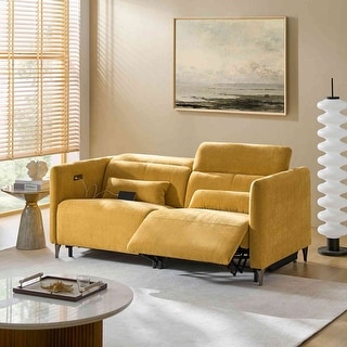 Ramon Modern Wall-hugging Power Reclining Sofa with USB Ports and Power Headrest and Extended Footrest by HULALA HOME