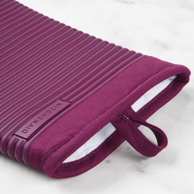 KitchenAid Ribbed Soft Silicone Oven Mitt 2-Pack Set, 7.5"x13"