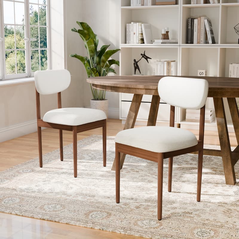 Modern Upholstered Dining Chair with Solid Wood Legs Side Chair for Kitchen Dining Room Living Room (Set of 2)