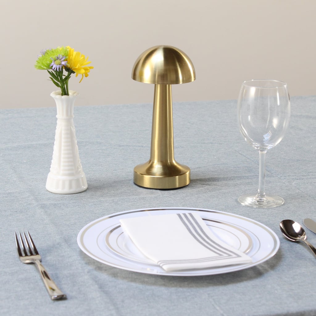 LED Lighted Mushroom Mini Touch Sensor Desk Lamp - 8.75" - Gold